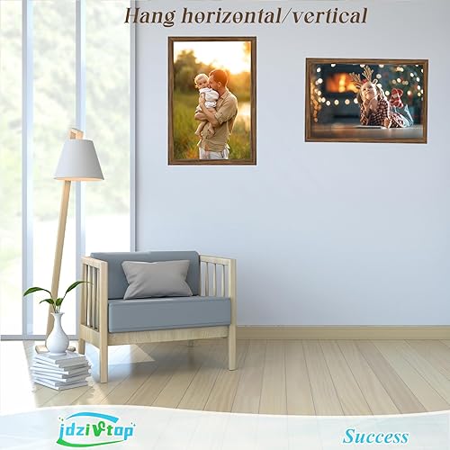 Vista 51 de Marco gris rústico de 18 x 24 pulgadas, marco para póster de 18 x 24 pulgadas, color gris envejecido, grande, retro, natural, 24 x 18 pulgadas