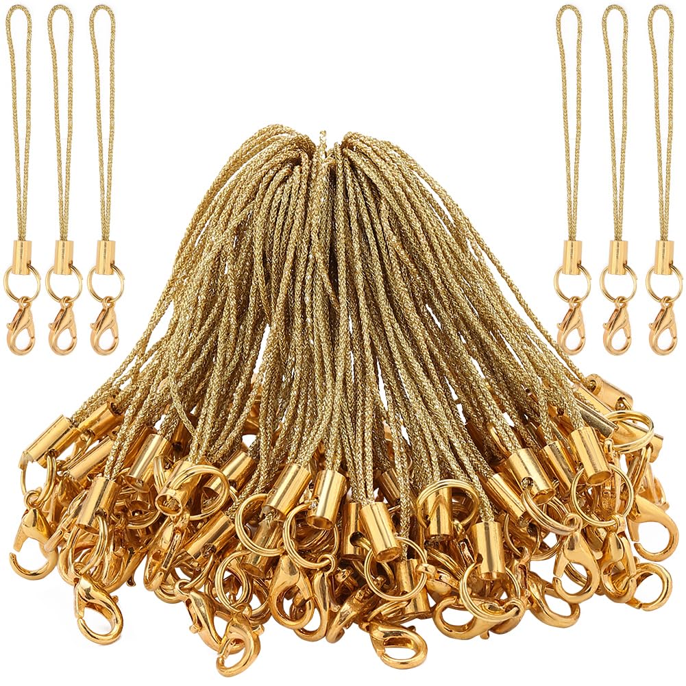 Amazon.com: GORGECRAFT 100Pcs Phone Keychain Strap Gold Split Ring