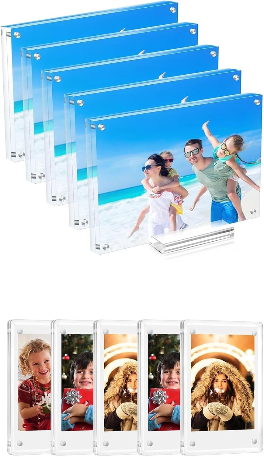 5 Pack Polariod Magnet Frame & 5 Pack 5x7 Acrylic Frame