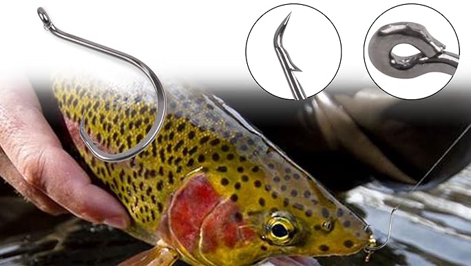 Amazon.com : Fishing Circle Hooks Saltwater Hooks 2X Strong