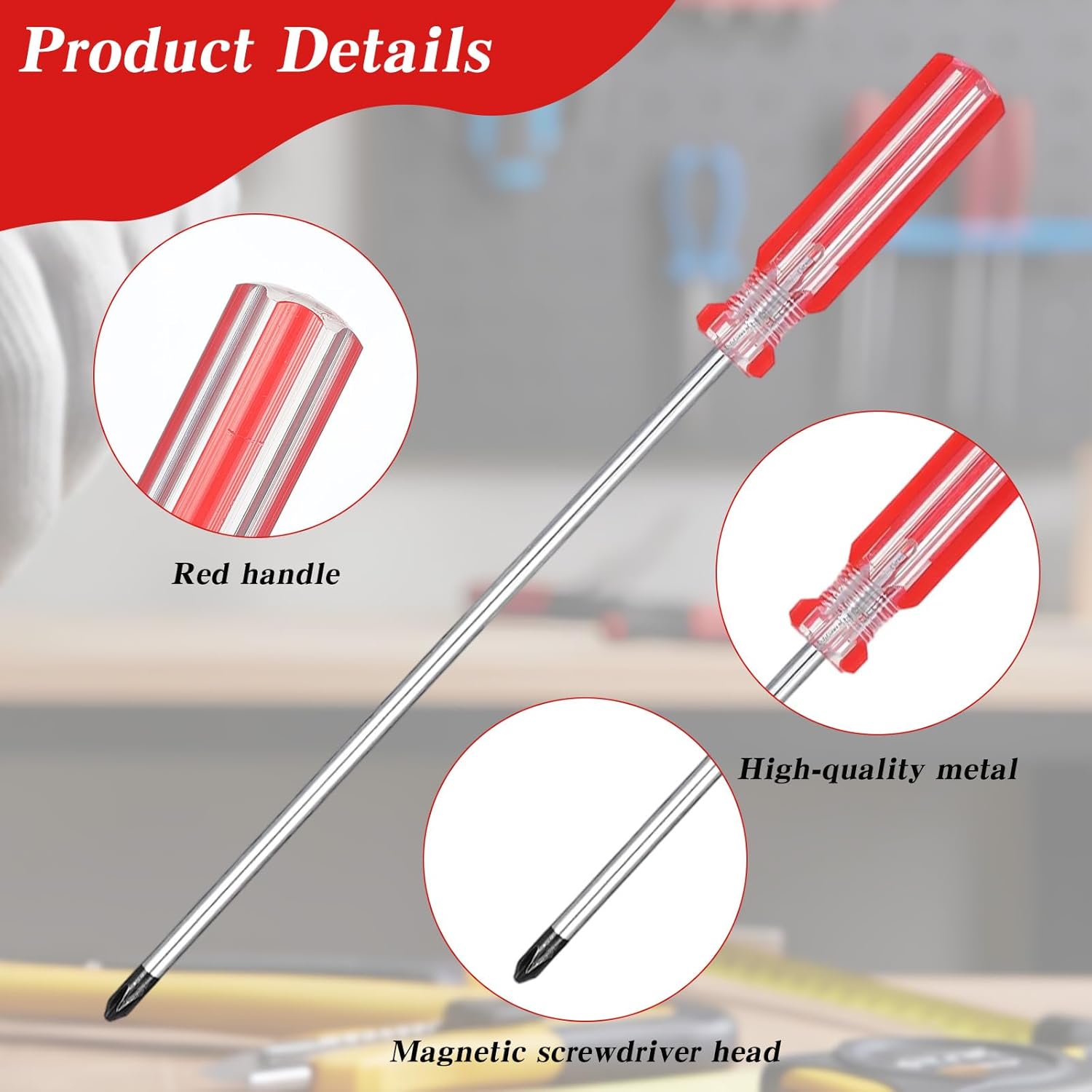 8" Magnetic Phillip Head Screwdriver Long Philip Screwdriver Klein Screwdrivers Tools Phillips Screwdrivers for Use Repair Home Improvement