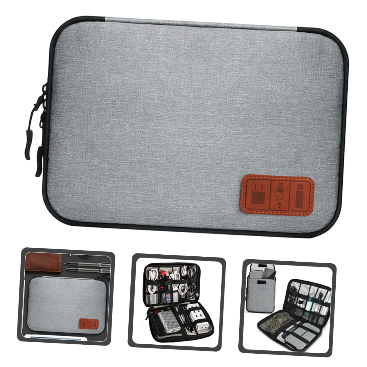 HOMSFOU 3pièces Organisateur De Câbles De Voyage Pochette Multifonctionnelle pour Accessoires Électroniques Rangement Compact Et Léger Design à Plusieurs Partitions Fermeture Éclair