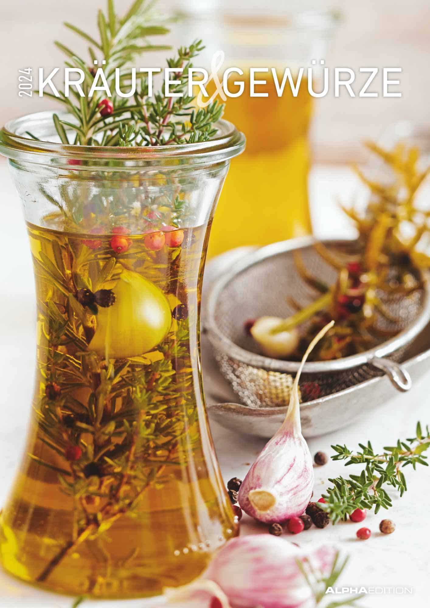 Herbs & Spices 2024 - Picture Calendar A3 (29.7 x 42 cm) - Herbs & Spices - with Holidays (DE/AT/CH) and Space for Notes - Wall Planner - Kitchen Calendar