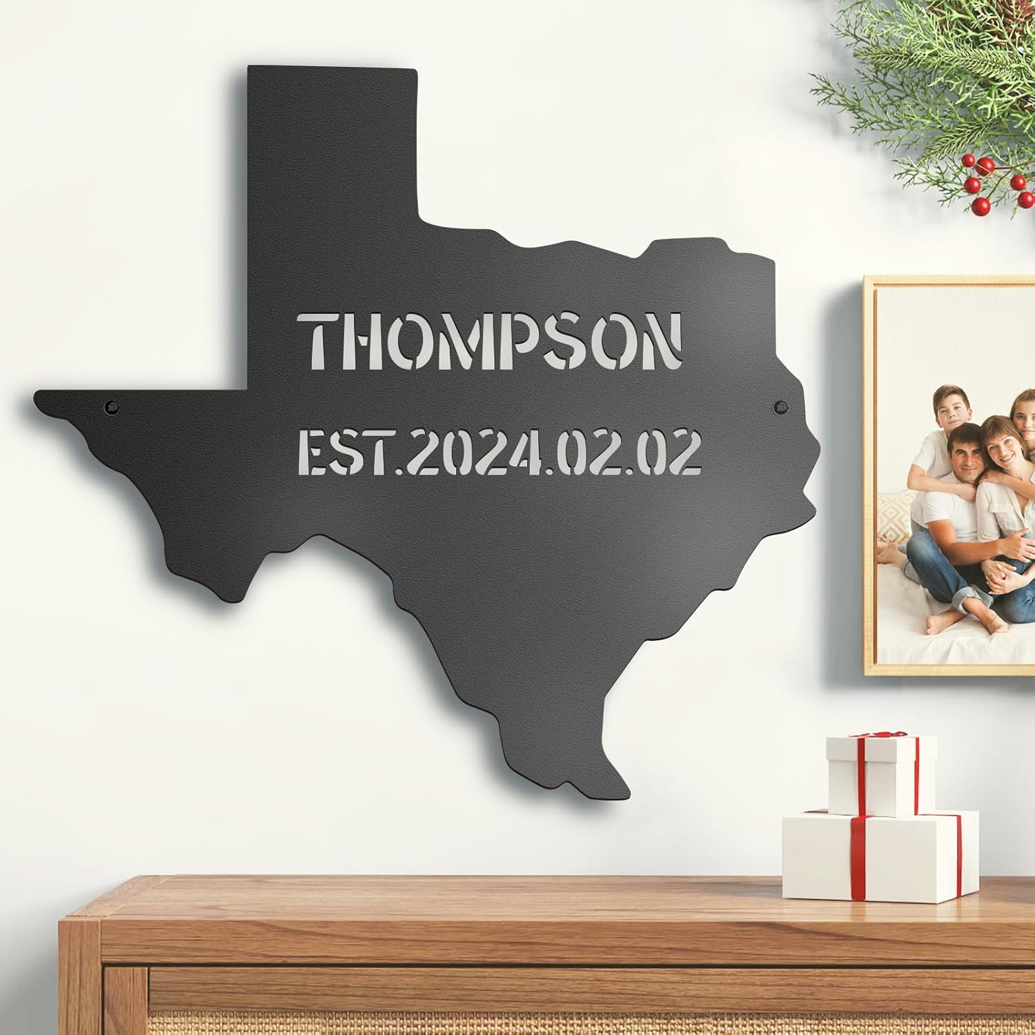 Texas Decor Metal Yard Signs - Outdoor Garden Metal Sign Personalized Name Sign Texas Wall Decor Home Wall Art - Texas State Flag in Ground or Wall Hanging - Family Sign Street Sign Address Sign