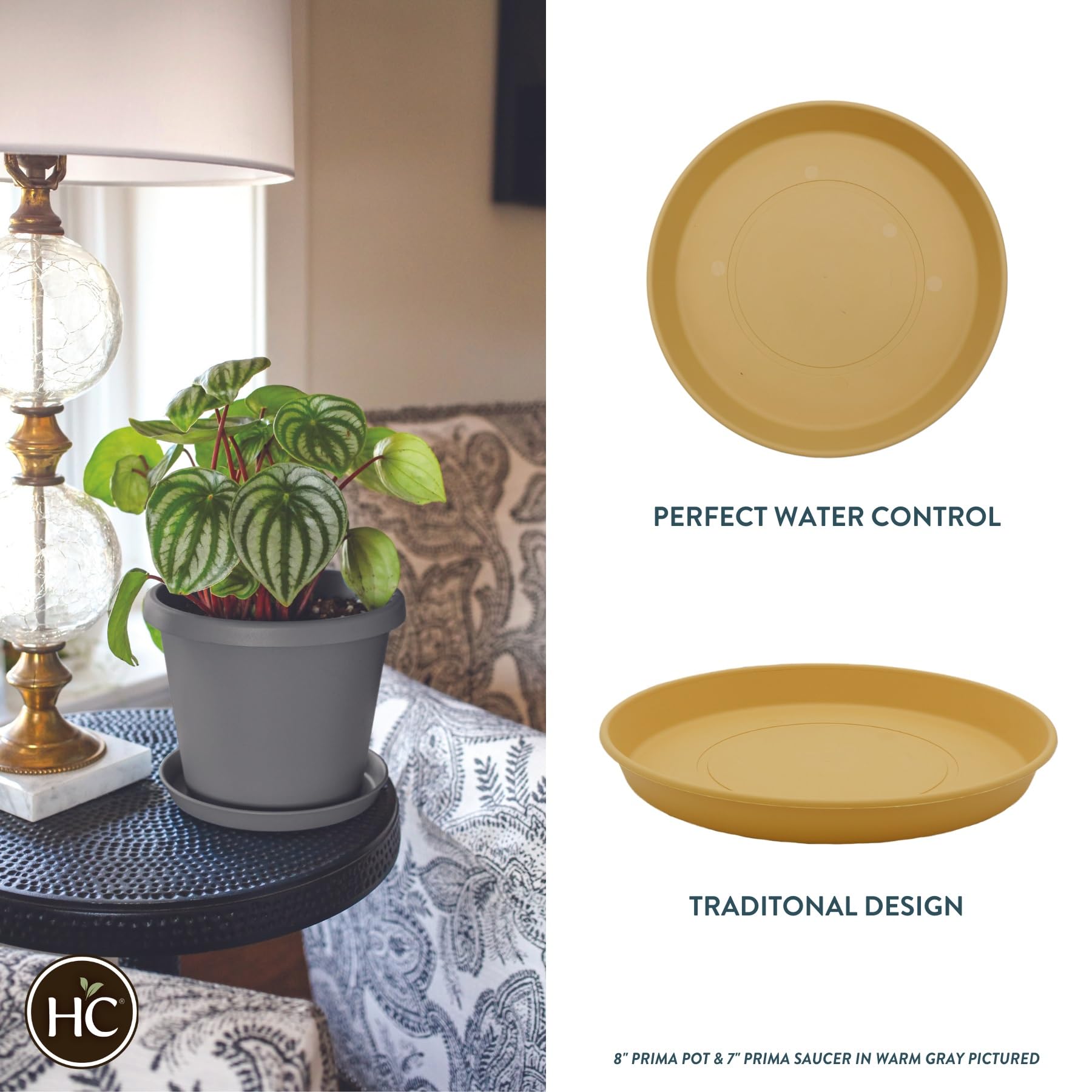 The HC Companies Plastic Planter Saucer, Honey, 14", 12" - Image 2
