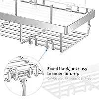 Vista 2 de Moforoco Juego de 3 cestas de ducha con estante y soporte para jabón, sin perforación, adhesivo sin rastro, estantes de pared para ducha