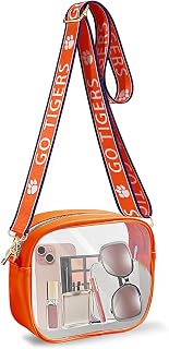 Clear Bag for Stadium Events, Game Day GO TIGERS Clear Crossbody Purse, Stadium Approved Clear Bag for Concerts Sports Events