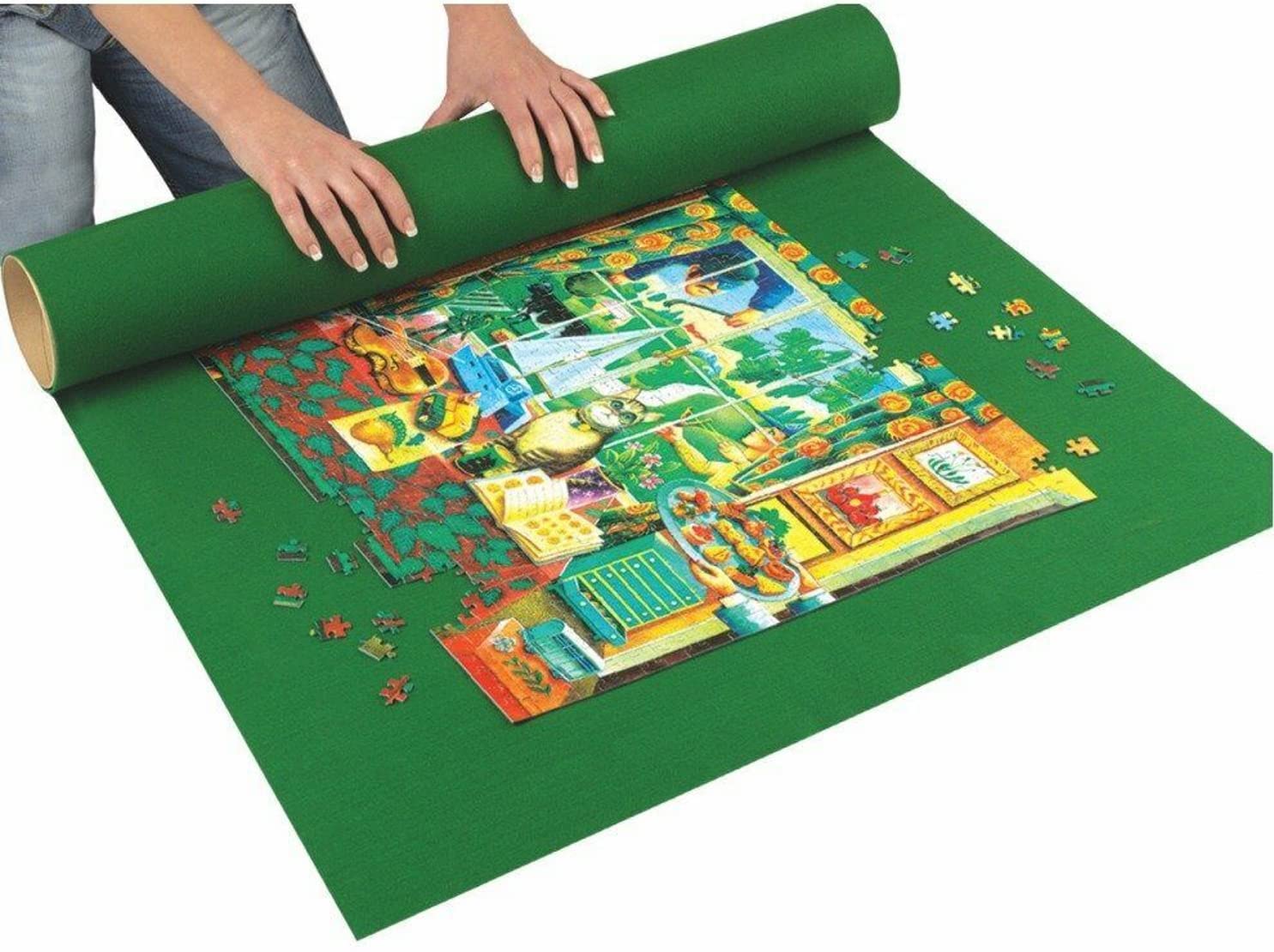 Grafix Jigsaw Puzzle Roll Up Mat with Straps Foldable Storage For Puzzles Up To 1500 Pieces