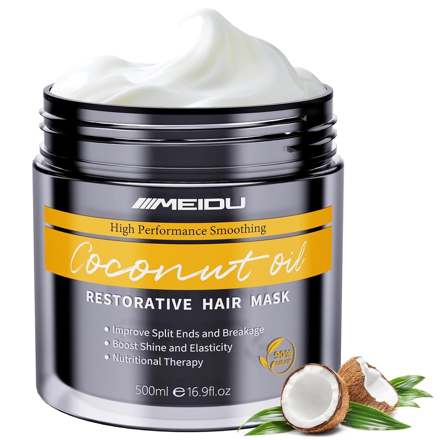 MEIDU Hair Mask - Hair Conditioning Masque for Dry Damaged or Colored Hair - Repair Deep Hydrating Moisturizing Nourishing with Keratin & Coconut Oil (16.9 Fl Oz)