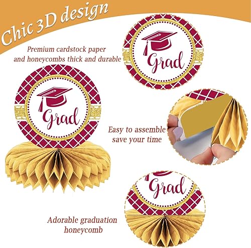 Miniatura 10 de 10 piezas de decoraciones de fiesta de graduación 2023, centros de mesa de graduación 2023, felicitaciones, graduaciones, decoraciones de mesa de