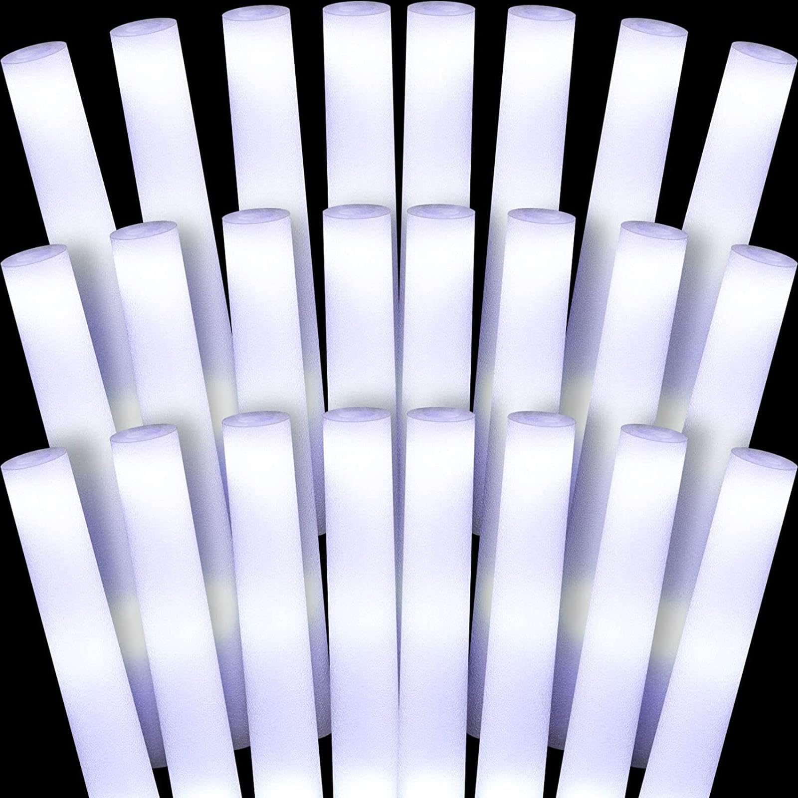 Generic 30 Pezzi Glow Rod Bastone Luminoso LED Schiuma per Feste Bambini Asta Spugna Luminosa Lunga Durata Gadget Divertente Animazione Adatto per Matrimoni E, 20 pezzi