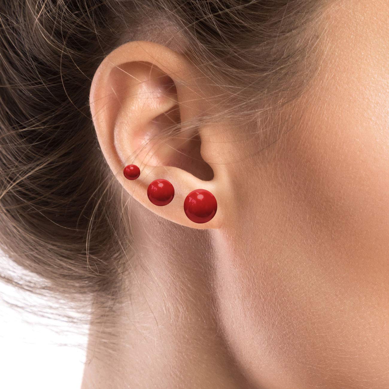 SoulCats® Set di Gioielli, Collana di Perle, Bracciale di Perle e 3 Paia di Orecchini in Diversi Colori