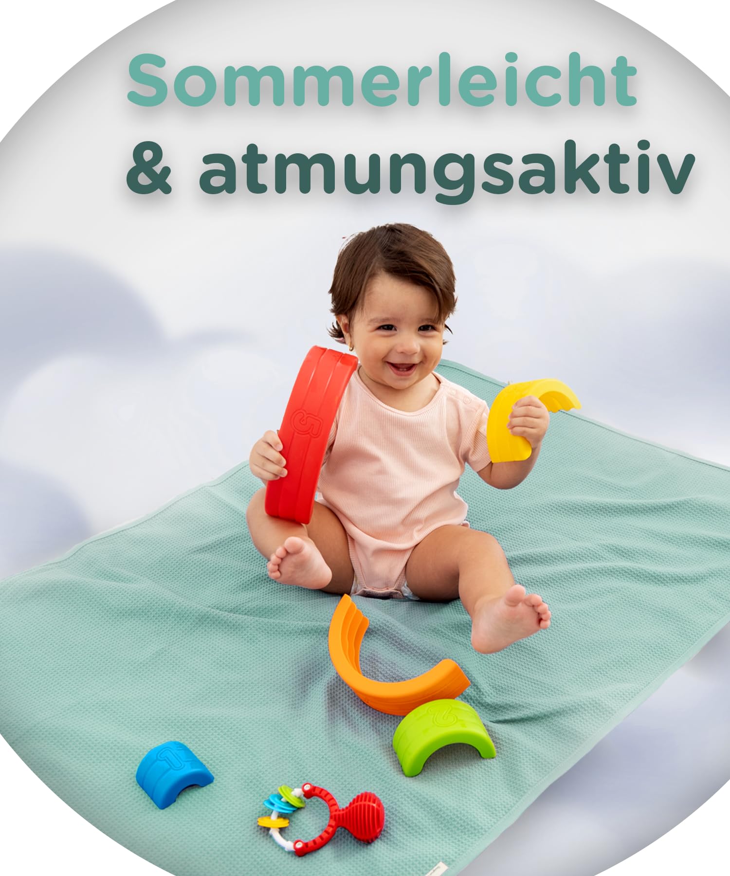Jubi® Manta Bebé Verano 70x100 cm 100% Algodón – Ligera y Transpirable – Manta Suave para bebé recién Nacido, Carrito y Cuna – certificación Oeko-Tex – Regalo Nacimiento