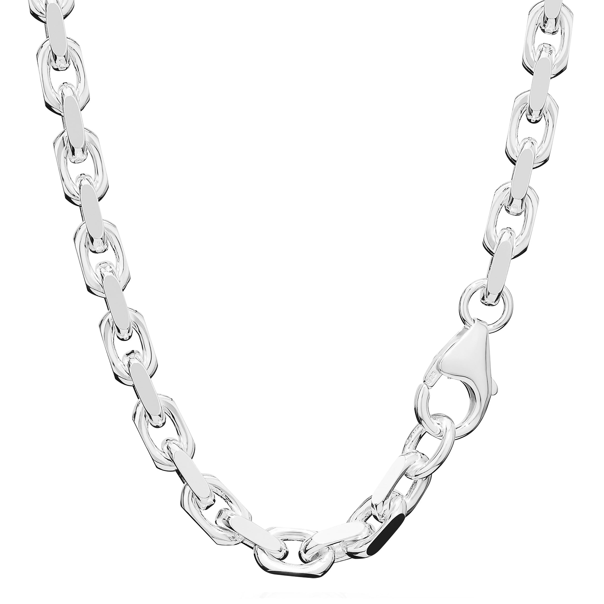 NKlaus catena a cordoncino in argento 925, 6 diamanti 80cm
