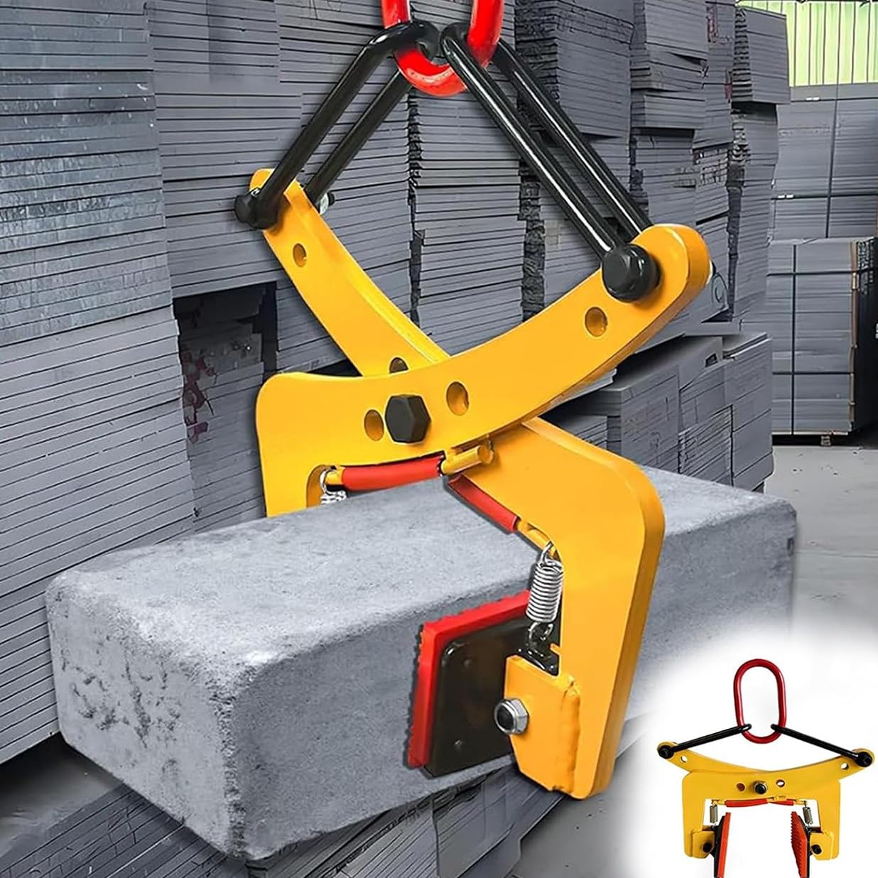 SaryEdge Granite Lifting Clamp - Adjustable Opening 40-300mm, Vertical Clamp for Lifting and Transporting Concrete and Stone Slabs，24cm，24cm