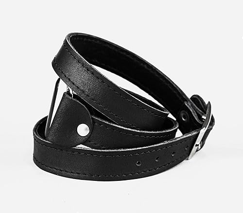 Miniatura 6 de Leather double wrap band strap compatible with Apple watch 38mm 40mm 41mm 42mm 44mm 45mm 49mm, Handmade UA 1875st (black leather black thread