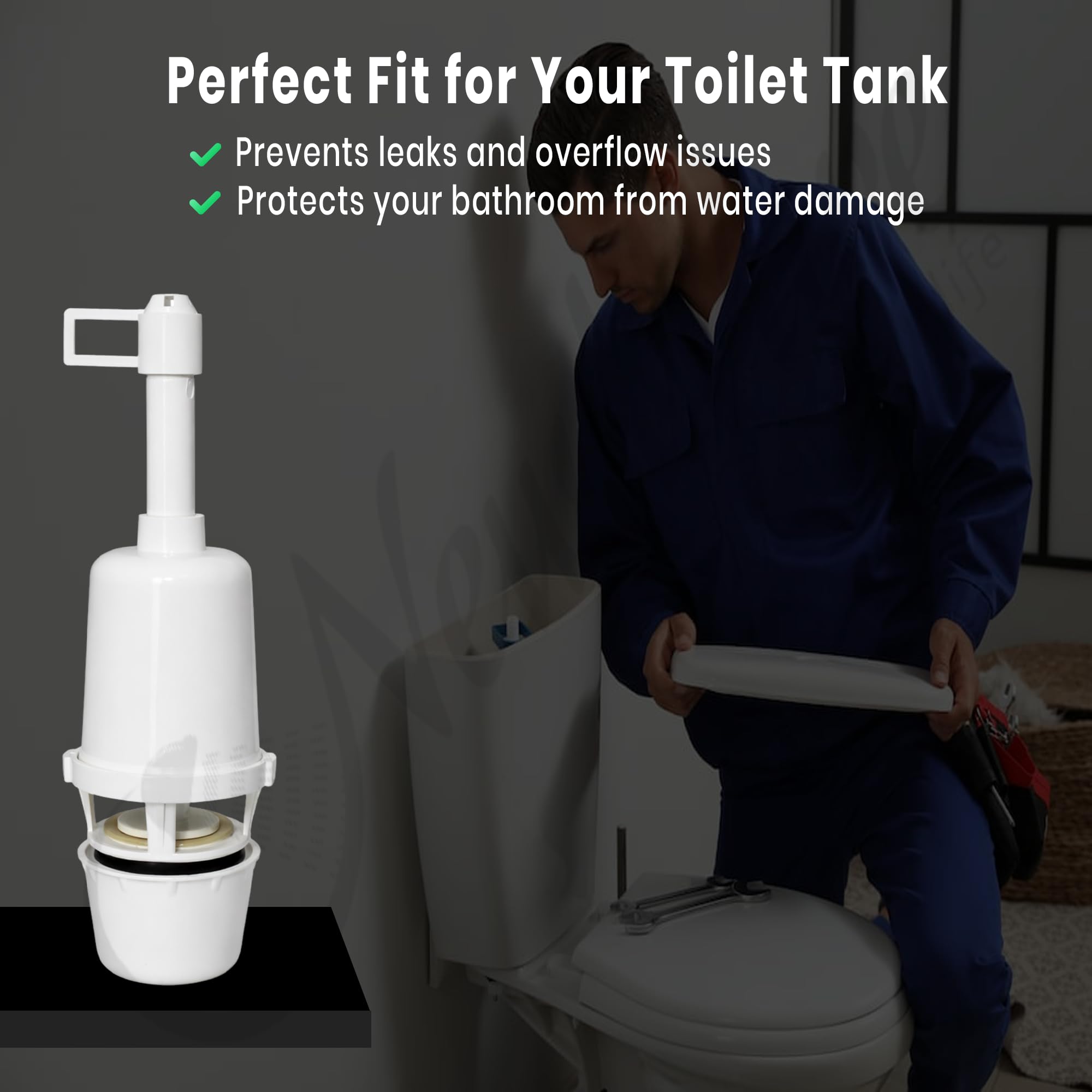 New Ware Syphon with Coupler | PVC Material Type | for Flush Tank/Water Filling Valve Parts Toilet Flush Valve for Toilet Tank 3