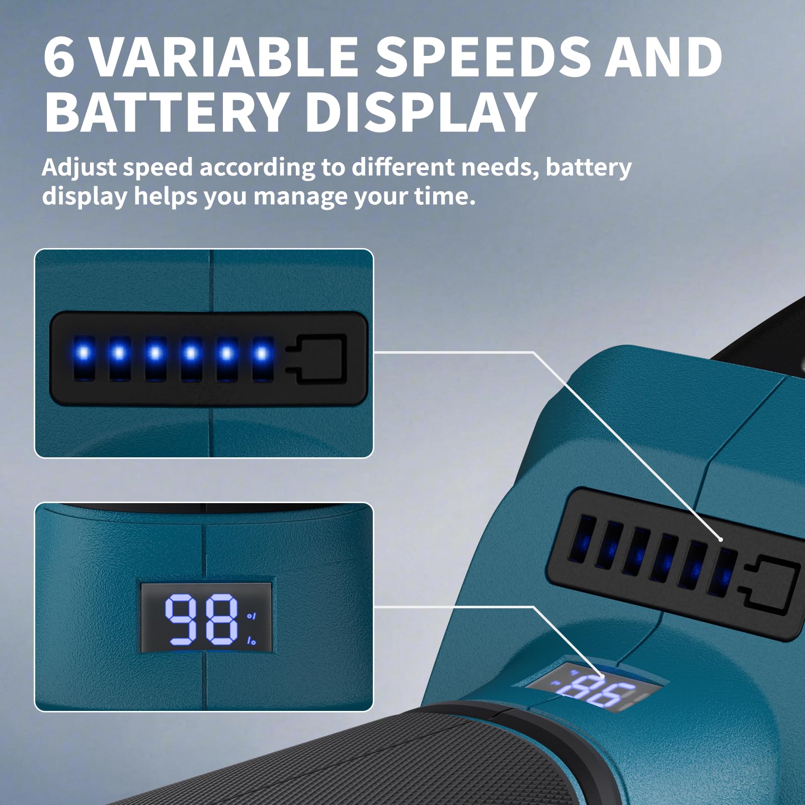 Multiherramienta Oscilante Inalámbrica para Makita 18V Batería, Herramienta Multifunción sin Escobillas con 23 Accesorios, Luz LED, 6 Velocidades Variables para Cortar, Tallar, Pulir (Sin Batería)