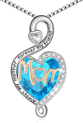 Sterling Silver Mom Necklace Jewelry Gifts for Mom from Daughter