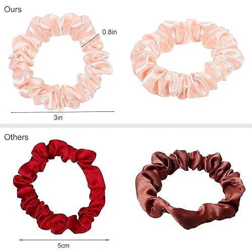 Miniatura 2 de Ligas pequeñas de seda satinada para el cabello para mujeres, lindos soportes para coletas, mini coleteros a granel, bandas elásticas para el