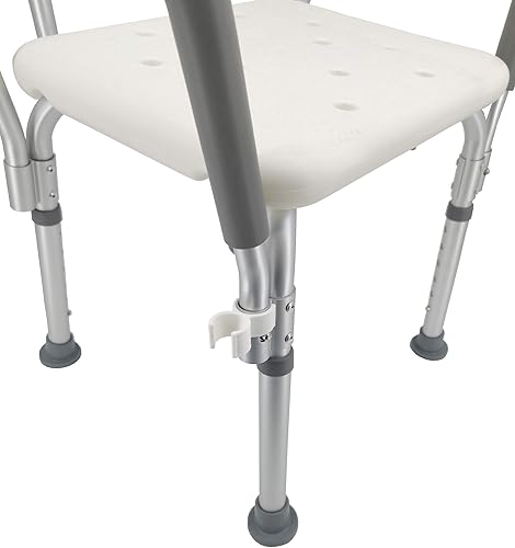 Miniatura 6 de FixtureDisplays Silla de ducha asiento de baño con reposabrazos acolchados y respaldo capacidad 350 libras, video Assebmly proporcionado, peso del
