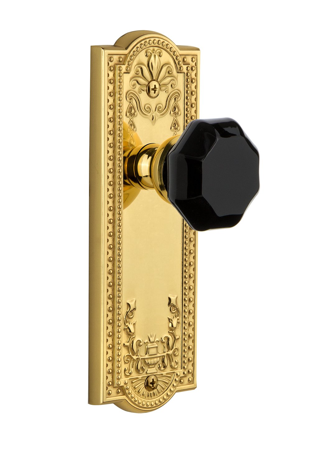 Grandeur Hardware 850625 Parthenon Plate with Lyon Knob, Single Dummy, Lifetime Brass