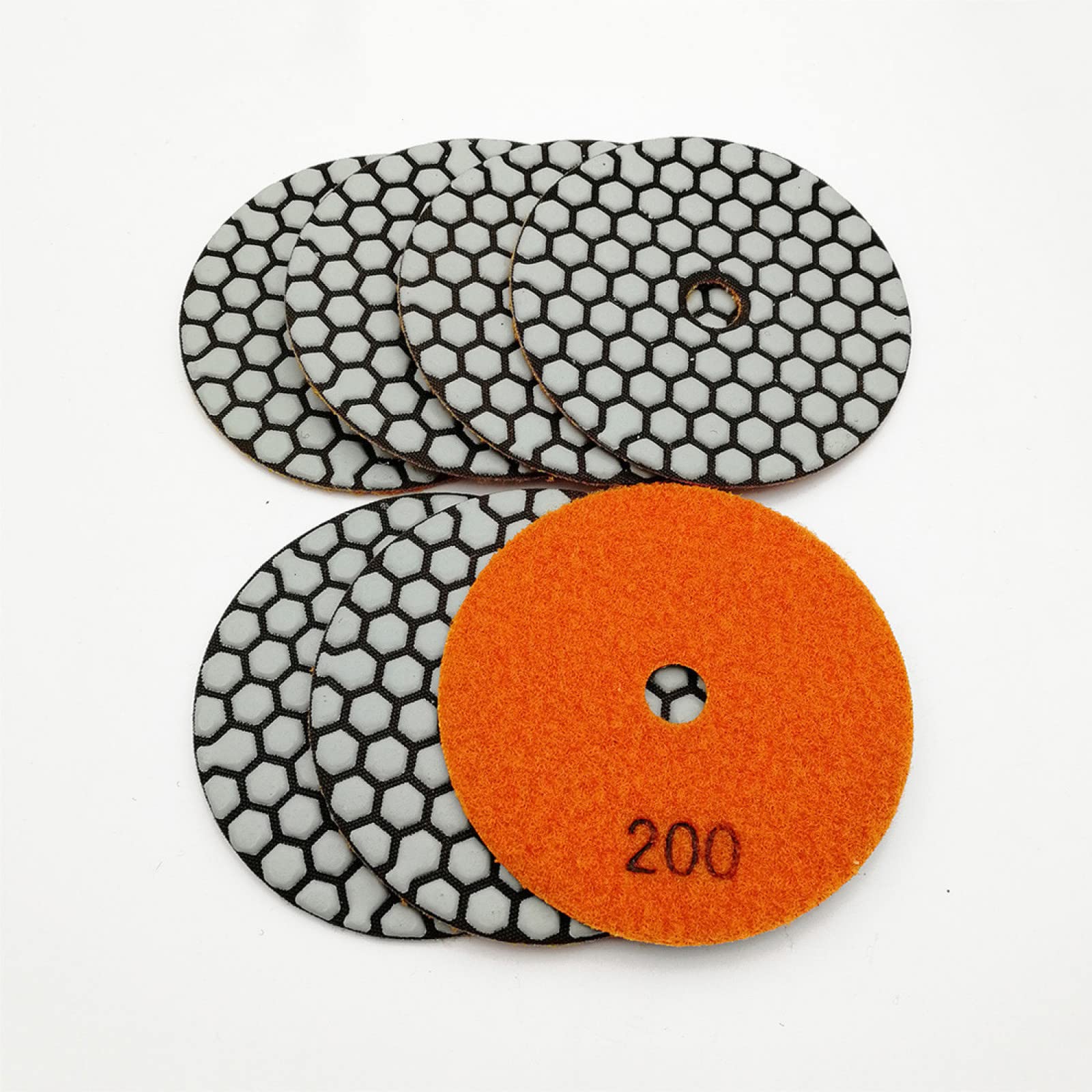 Almohadillas pulidoras de diamante, 7 piezas de almohadillas de pulido de diamante en seco de 4 pulgadas n.º 200 B, diámetro muy competitivo, disco de pulido flexible de diamante con unión de resina d