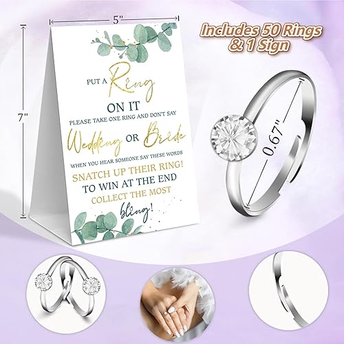 Miniatura 2 de Decoraciones temáticas de eucalipto para despedida de soltera, juego de poner un anillo en él, juegos de novia, juegos de despedida de soltera,