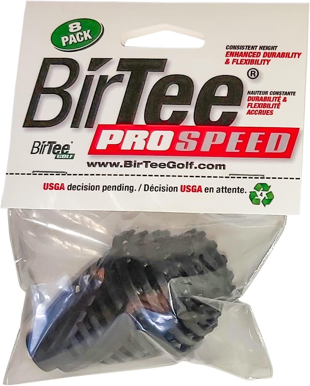 BirTee Golf Tees - PRO Speed Version with Enhanced Durability - 8 Pack. Indoor Golf Tees/Golf Simulator Tees/Winter Plastic Golf Tees