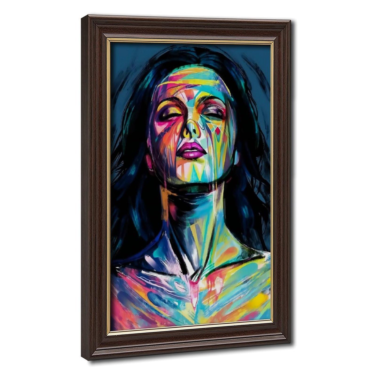 Bareronor Purple Colorful Abstract Woman Canvas Poster Bedroom Decor Landscape Office Room Decor Gift 24" L X 36" W