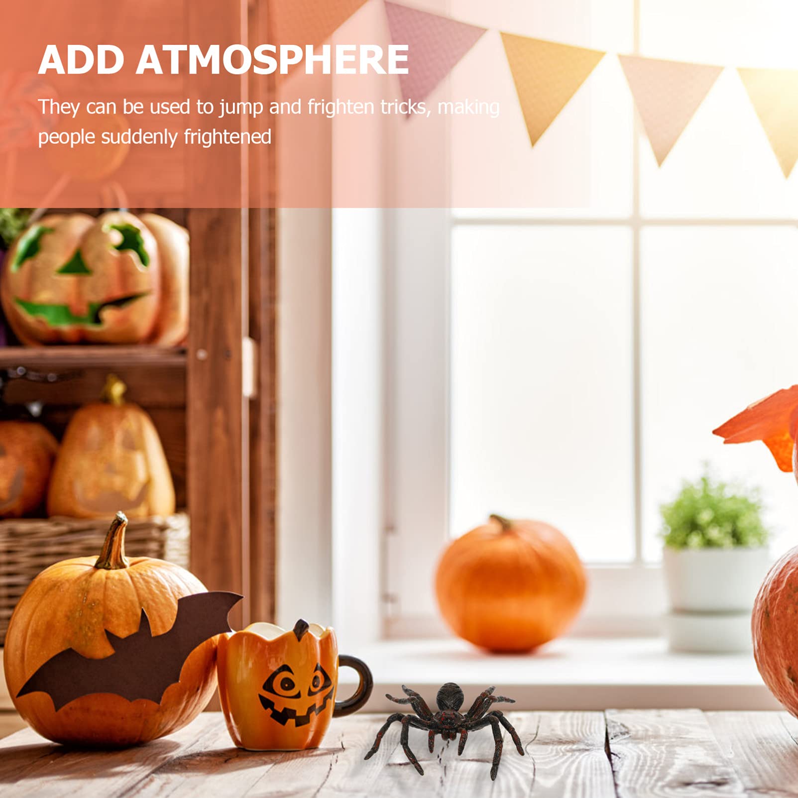 Toddmomy 4 Ensembles Araignée De Simulation Grands Jouets D'araignées d'halloween Décoration D'araignée Halloween Party Halloween Decoration Parure D'araignée PVC Rouge 3 Pièces * 4