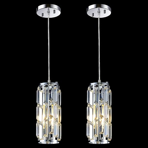 Miniatura 6 de XLHYTF Luces colgantes para isla de cocina, 1 luz, modernas lámparas colgantes doradas, mini candelabro de cristal, luces colgantes ajustables para