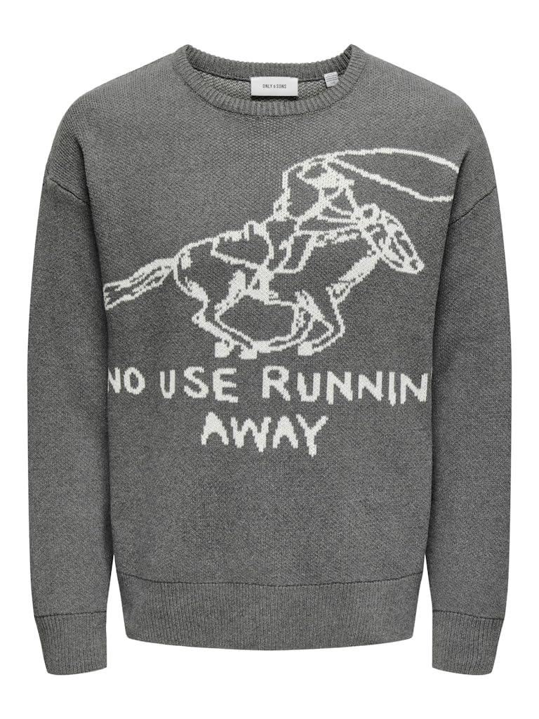 Pull col rond homme Only & Sons Onsgunner en tricot chaud r&eacute;sistant - 3