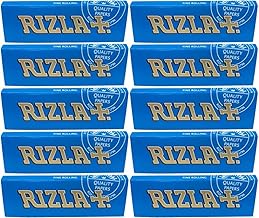 Rizla Blue Regular Rolling Paper 10 Pack - Classic Cigarette Smoking Papers, Premium Quality, Easy Roll, Tobacco Accessories for Smooth Smoking