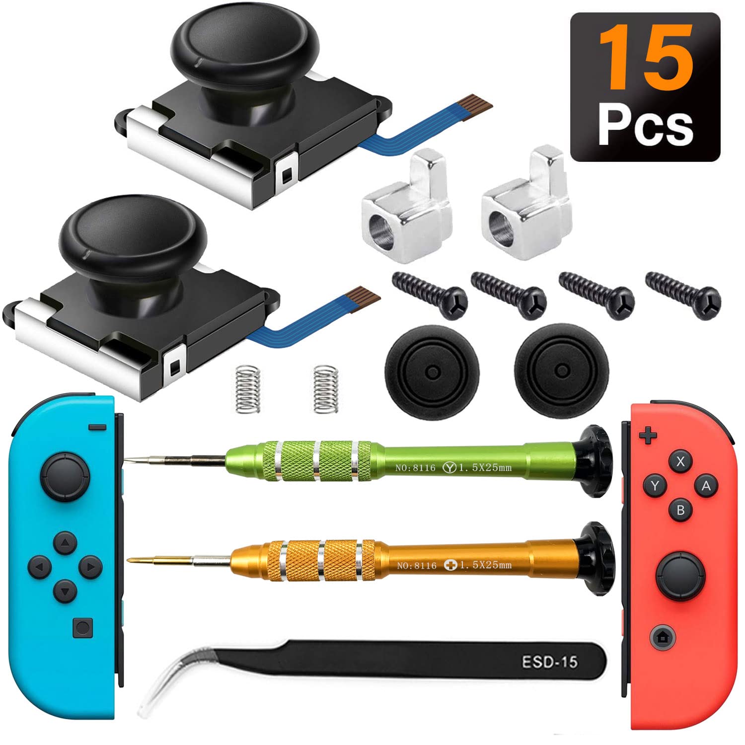 iiwey 2Pack 3D Replacement Joystick Analog Thumb Stick for Switch Joy
