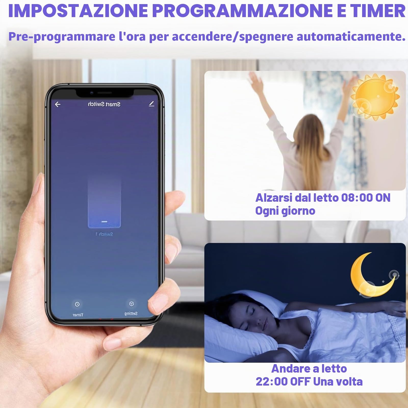 6 interruttori della luce intelligenti modulo a 2 vie, interruttore Wi-Fi Smart Life, mini interruttore Wi-Fi fai da te, compatibile con app Tuya, Alexa e Google Home, si adatta dietro interruttore a