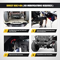 Vista 7 de Nilight - Parachoques delanteros compatibles con Jeep Wrangler JK/JKU de 2007, 2008, 2009, 2010, 2011, 2012, 2013, 2014, 2015, 2016, 2017 y 2018