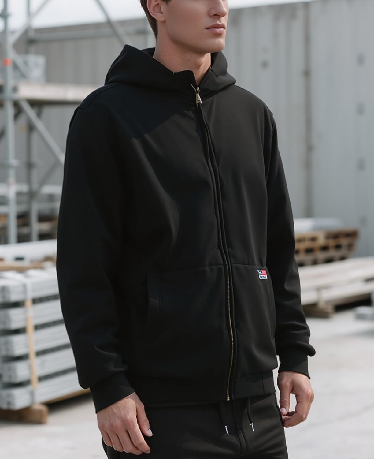 BOCOMAL FR Hoodies Zip-Up 12.5oz Heavyweight Modacrylic Cotton Permanent Flame Resistant Hooded Sweatshirts - Image 2