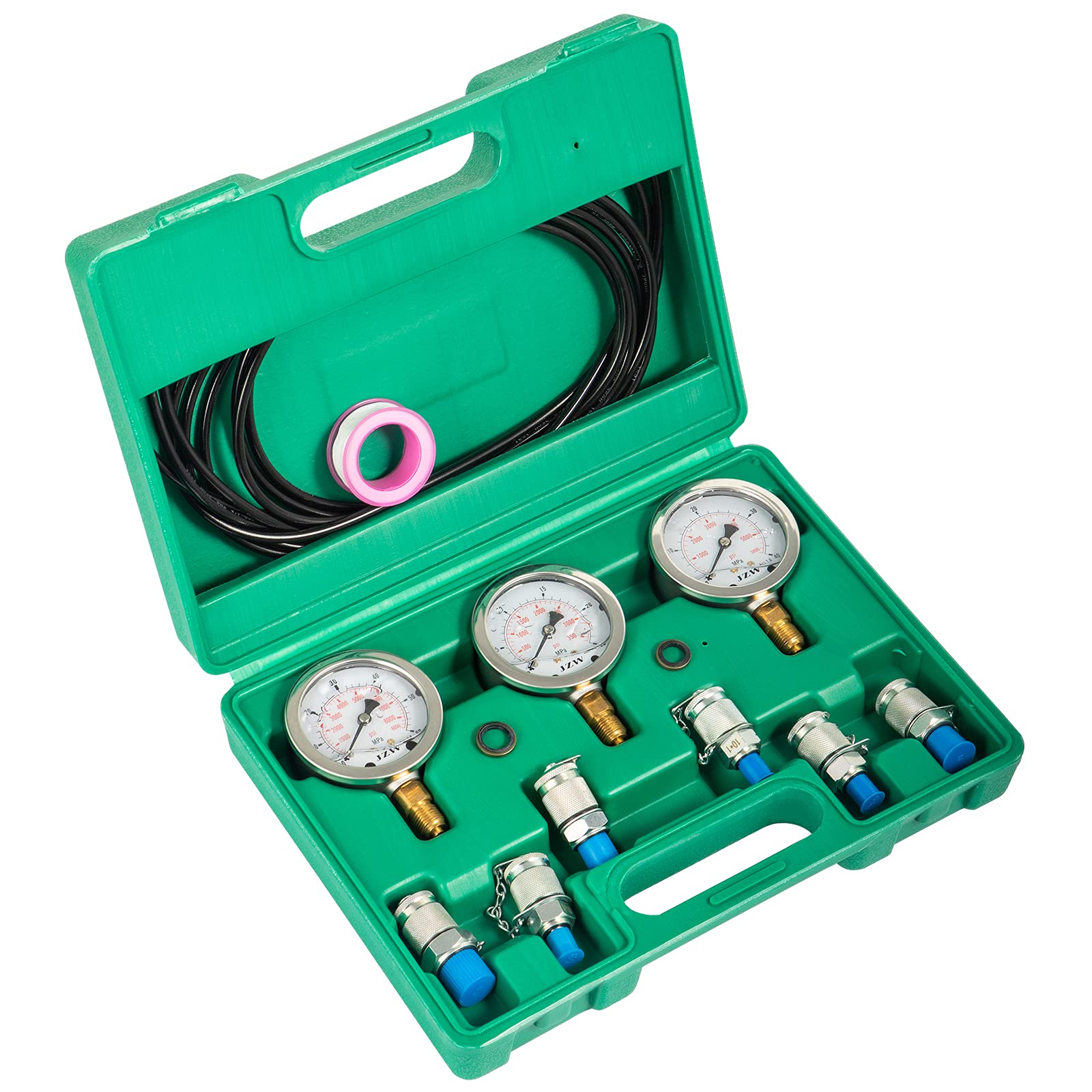VEVOR Hydraulic Pressure Test Kit 25/40/60MPa, Hydraulic Test Gauge Kit