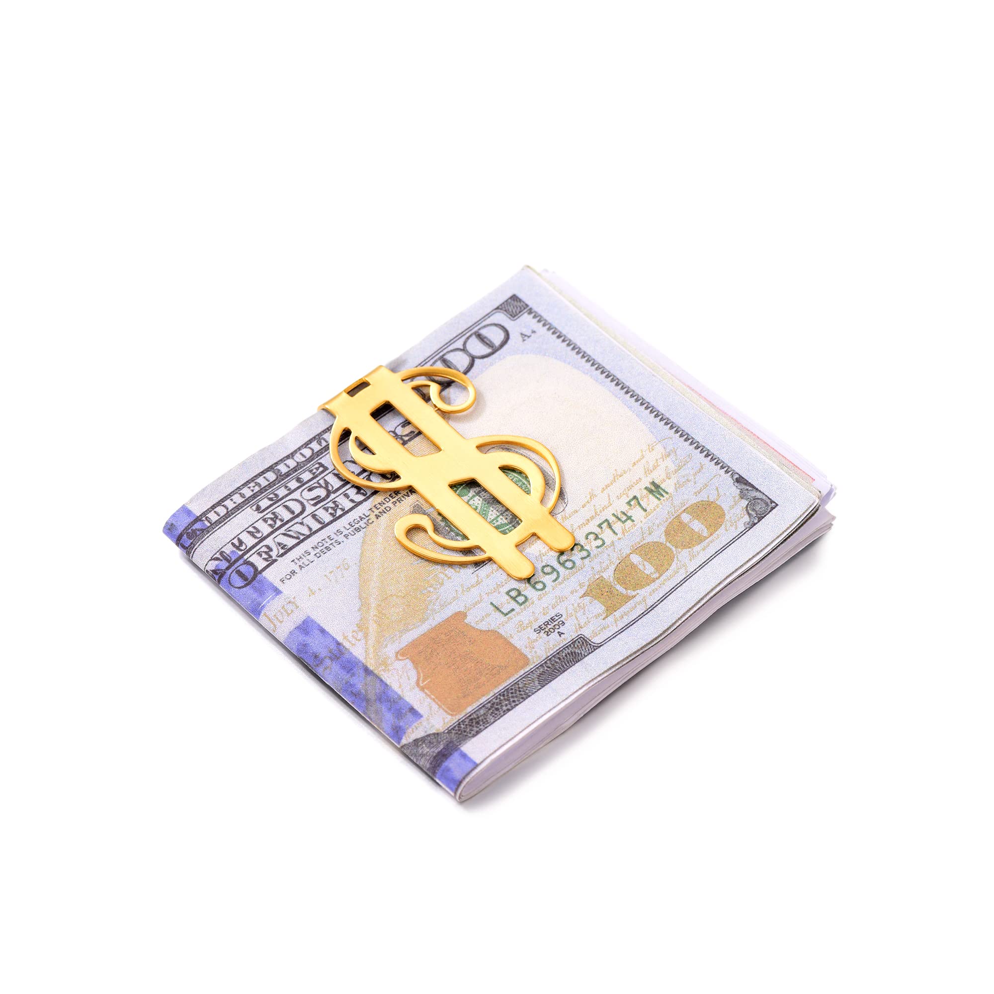 PROSTEEL Herren Geldscheinklammer 18k vergoldet Geldclip mit Dollar Zeichen Halter für Visitenkarte Kreditkarte Geldscheine Brieftasche Vatertag Neujahr