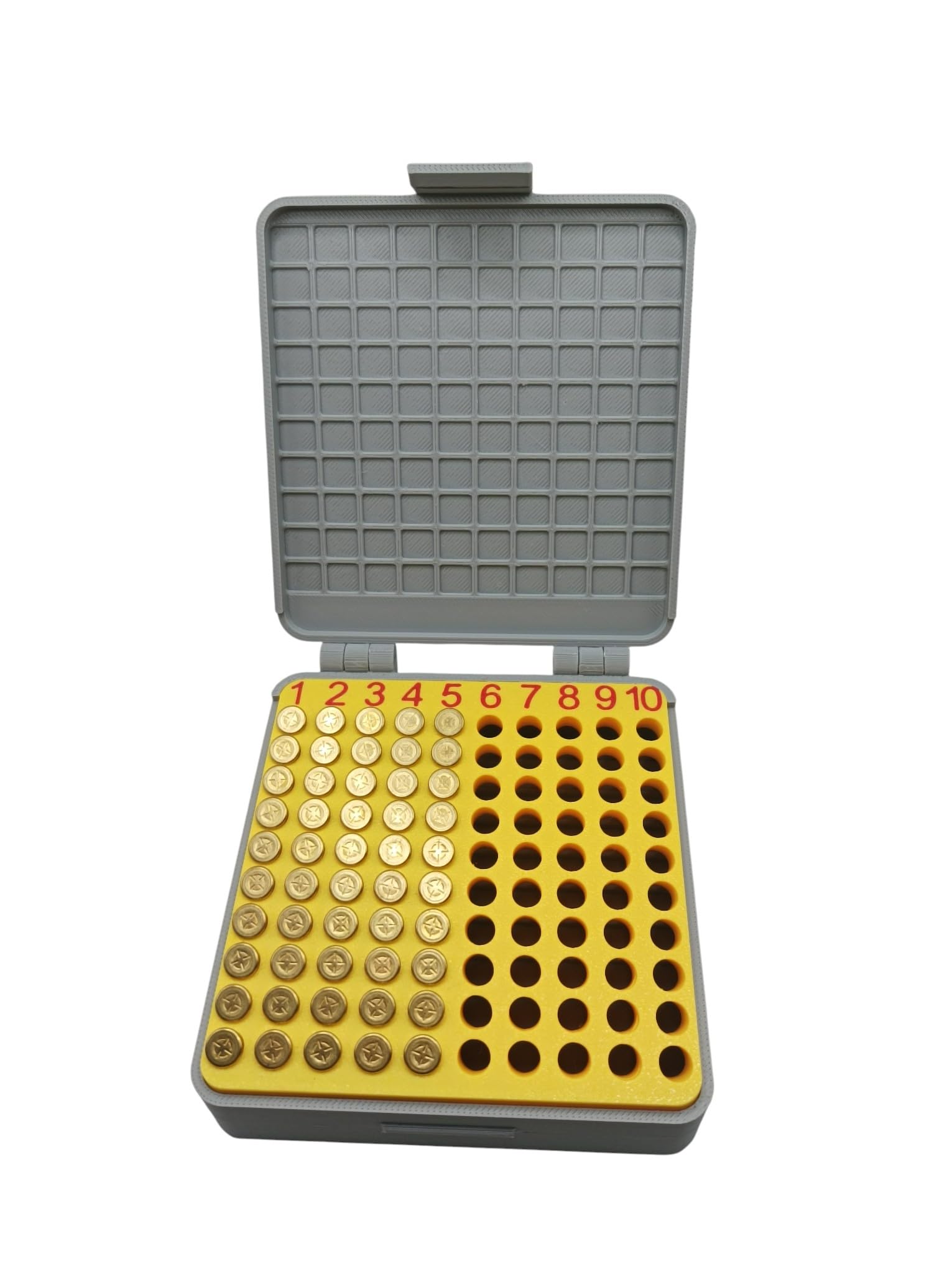 Caja de almacenamiento y transporte para municiones de Cal 22 LR,Uso Competition y Ocio (1, Gris)