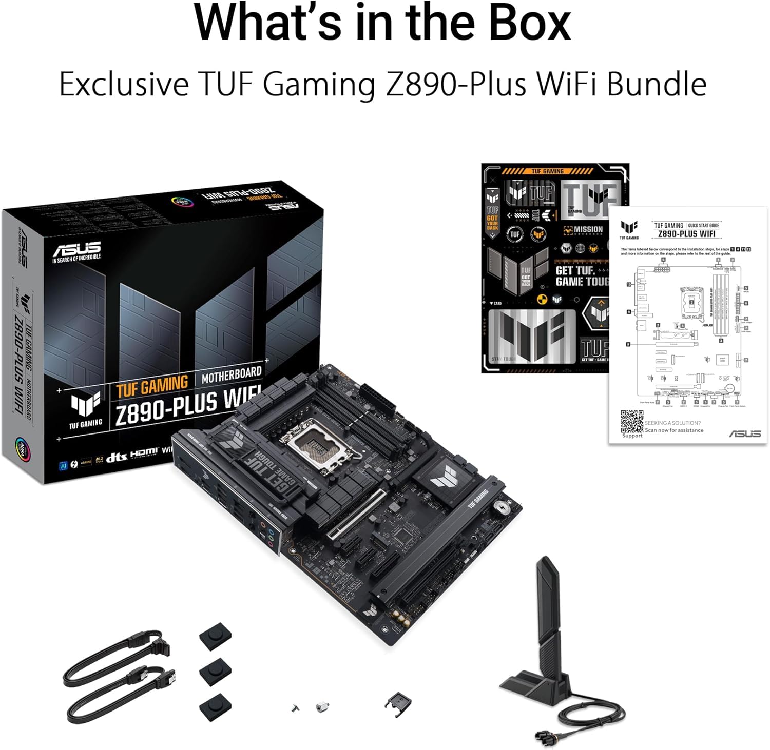 ASUS TUF Gaming Z890-PLUS WiFi Mainboard Sockel Intel LGA 1851 (ATX, PCIe 5.0, DDR5, DisplayPort, HDMI, Thunderbolt 4, 4X M.2, WiFi 7, Q-Release, Aura Sync)