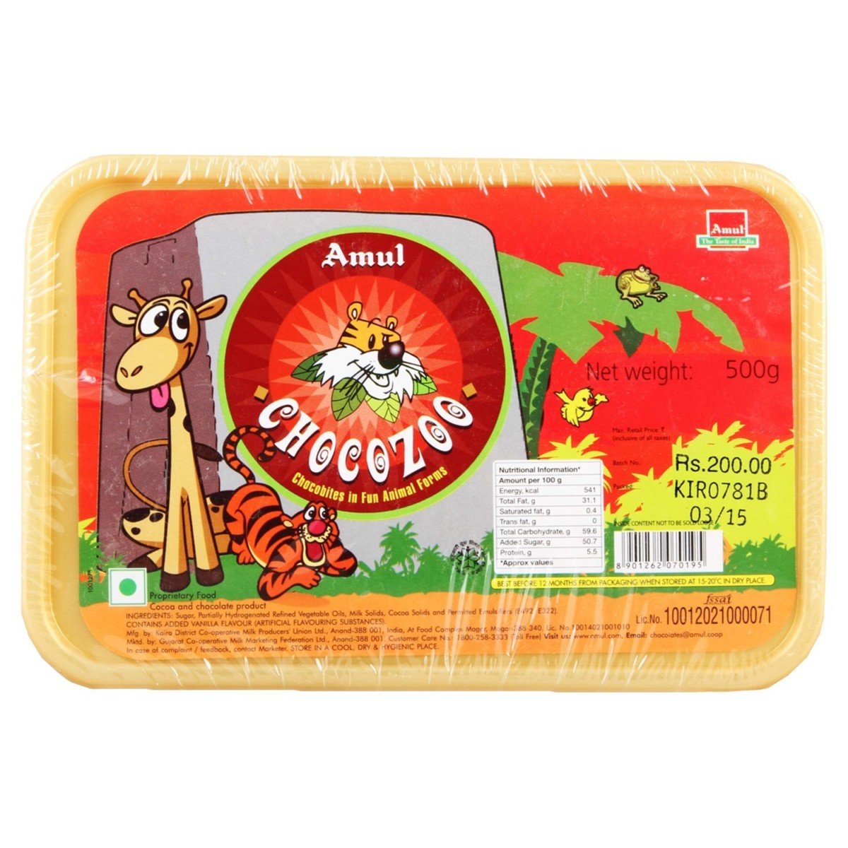 Amul Chocozoo Chocolate Chocobites in Fun Animal Forms, 500g