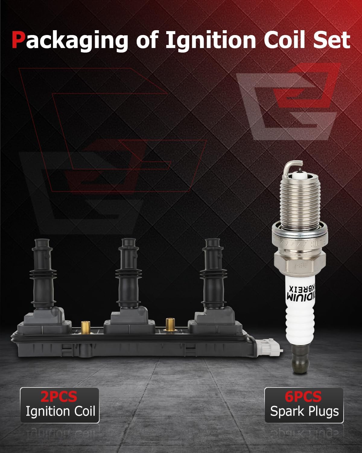 Ignition Coil Packs & Iridium Spark Plugs Fit 2003-2004 for Cadillac CTS 2001-2002 for Saturn L100 2001-2003 for Saturn L200 1999-2001 for Cadillac Catera, Set of 2, UF-278 C1415