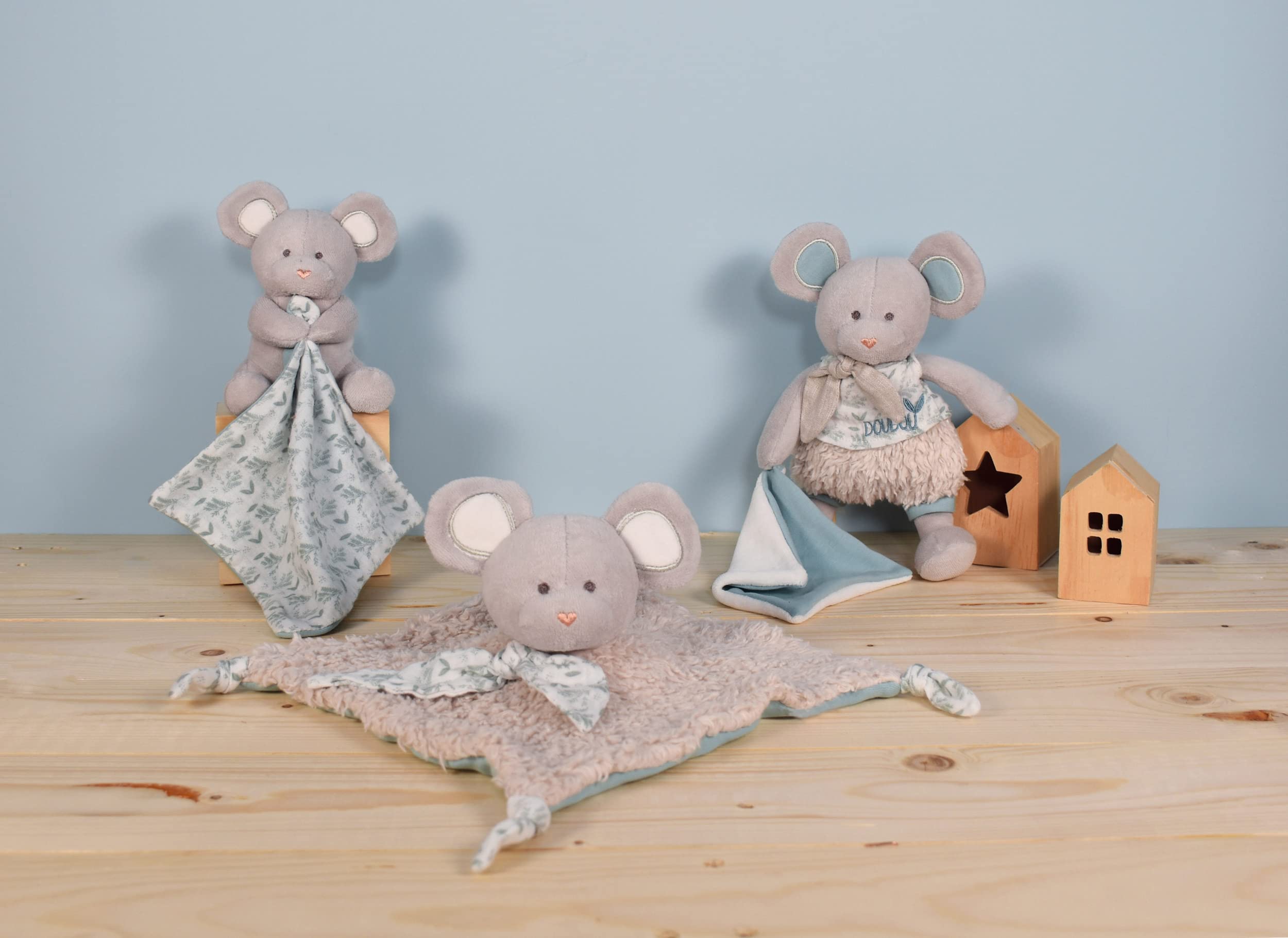 Doudou et Compagnie - Przytulanka na mysz - Organiczna przytulanka - Szara - 22 cm - ORGANICZNA PODKÓRKA - DC3967
