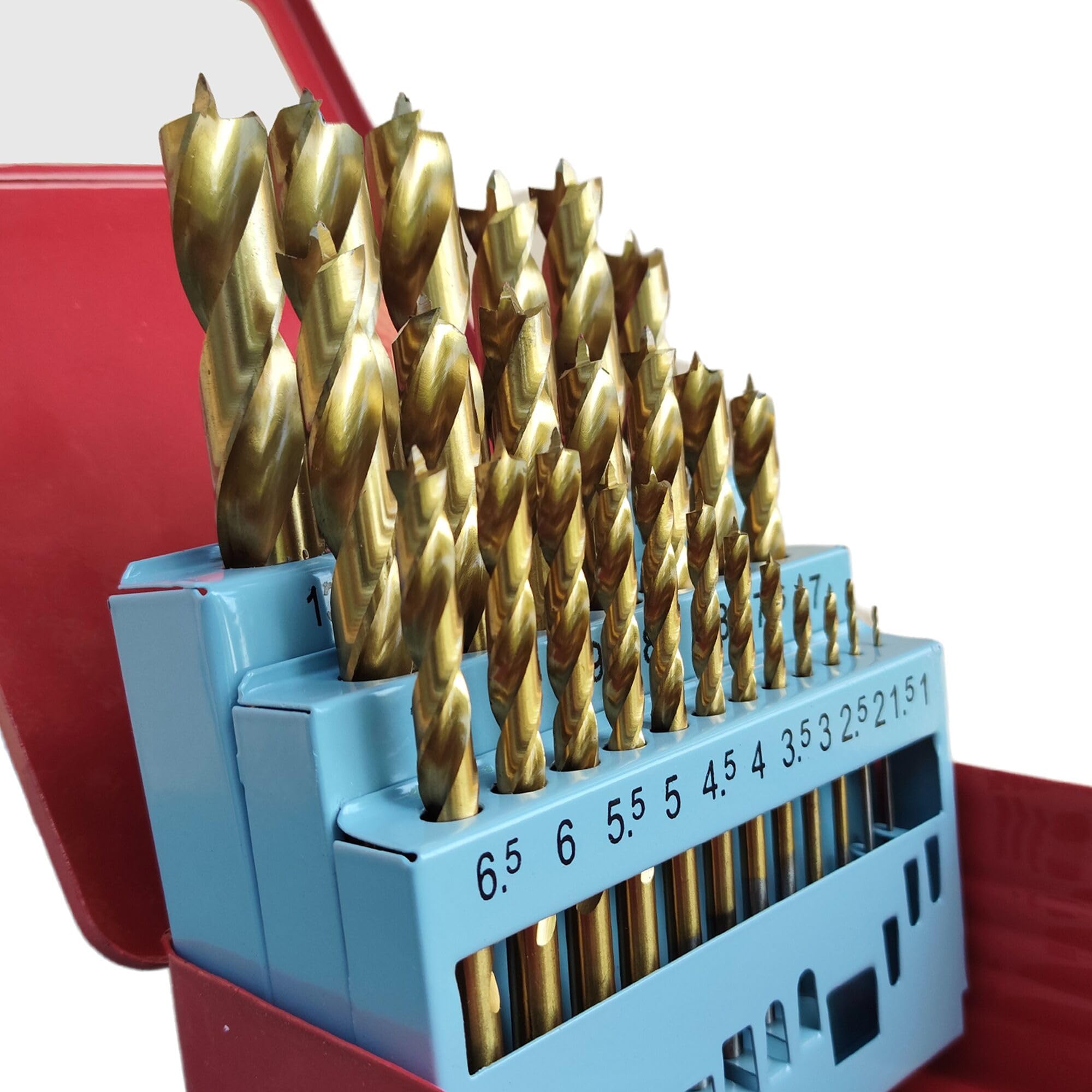 Juego de 25 brocas métricas para madera, titanio HSS de 1-13 mm