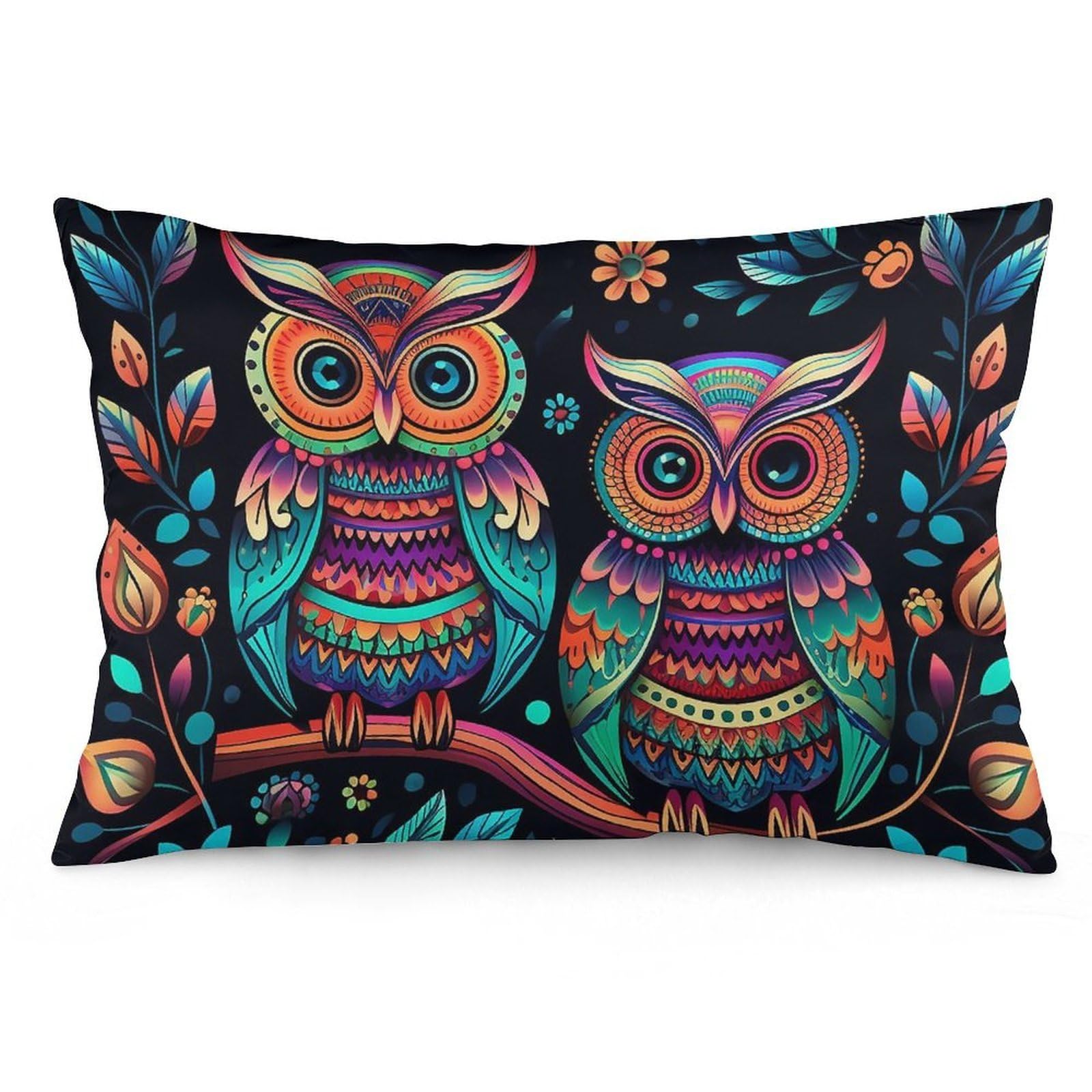 NTVOWPZO 2 Pack Decoration Throw Pillow Covers 16 "x24 Pillowcases Covers Colorful Owl Pictures Pillowcases Modern Farmhouse Home Decor Sofa Cushions Covers for Couch Bed Living Room