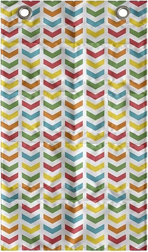 Ambesonne Arrow Hanging Pocket Organizer, Illustration of Colorful Repetitive Arrows Pointing Downwards on a Plain Background, Printed Polyester