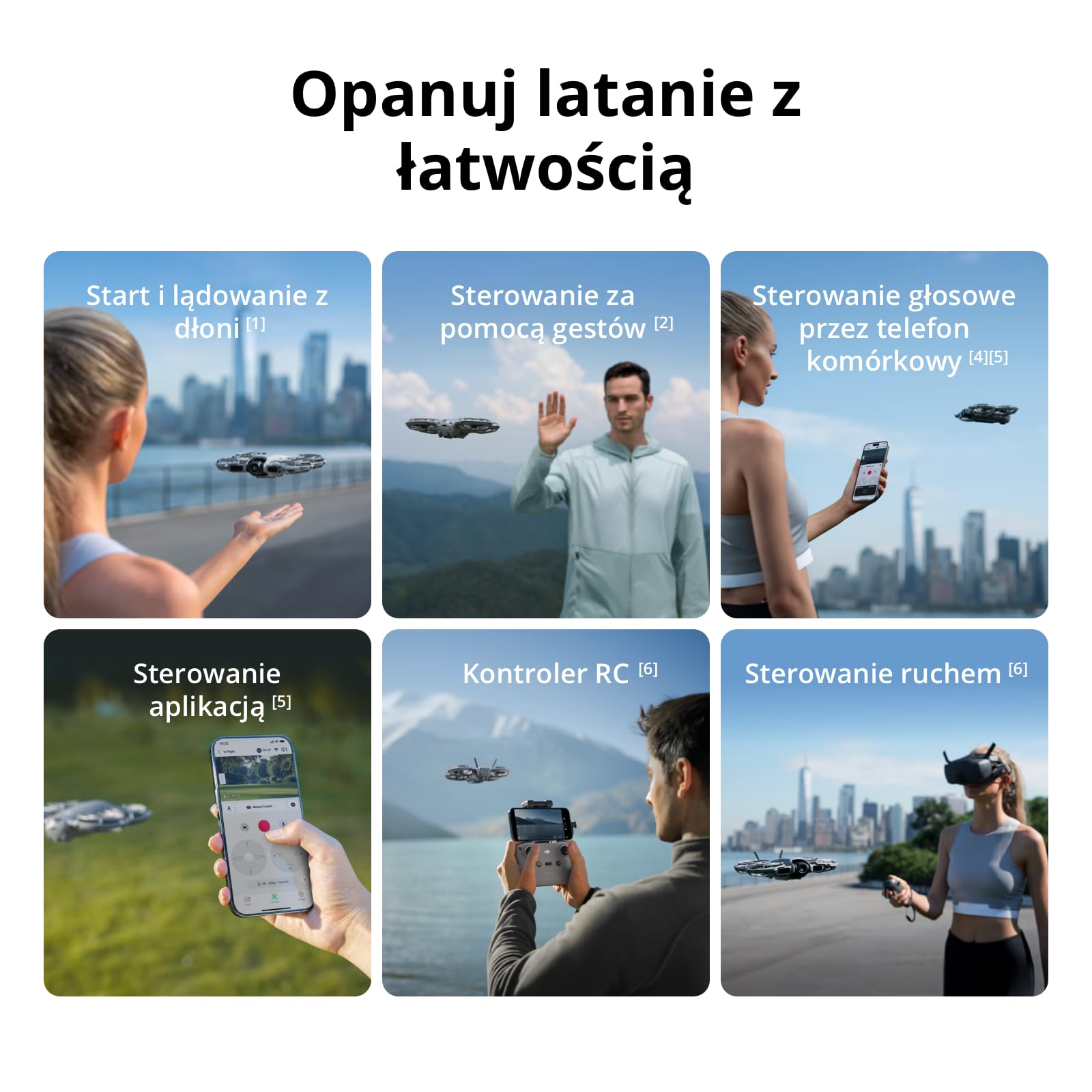 DJI Neo 2 (tylko dron), lekki dron z kamerą, start z dłoni i lądowanie na dłoni, sterowanie za pomocą gestów, ActiveTrack, dookólne wykrywanie przeszkód, dron 4K dla początkujących