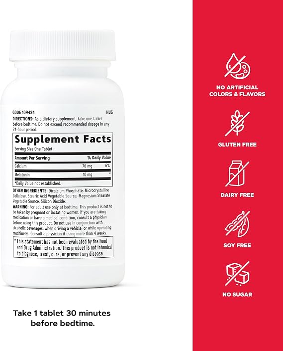 GNC Melatonin 10mg, Supports Restful Sleep, Twin Pack, 60-Day Supply